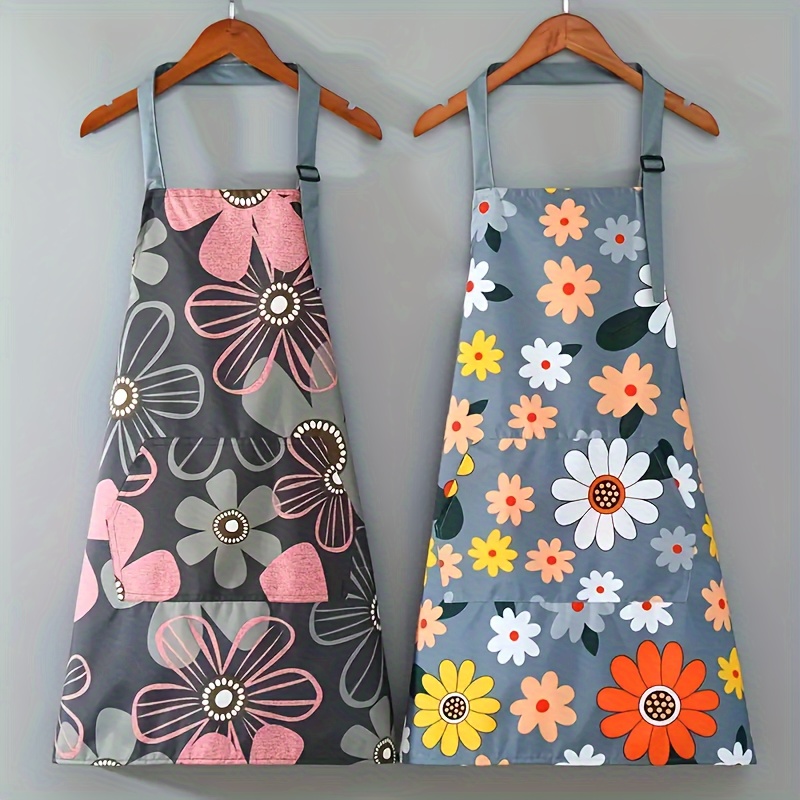 

Breathable & Oil-resistant Cotton Kitchen Apron - Cute Korean Style, Perfect For Cooking, Nail Art & Catering Work, Unisex