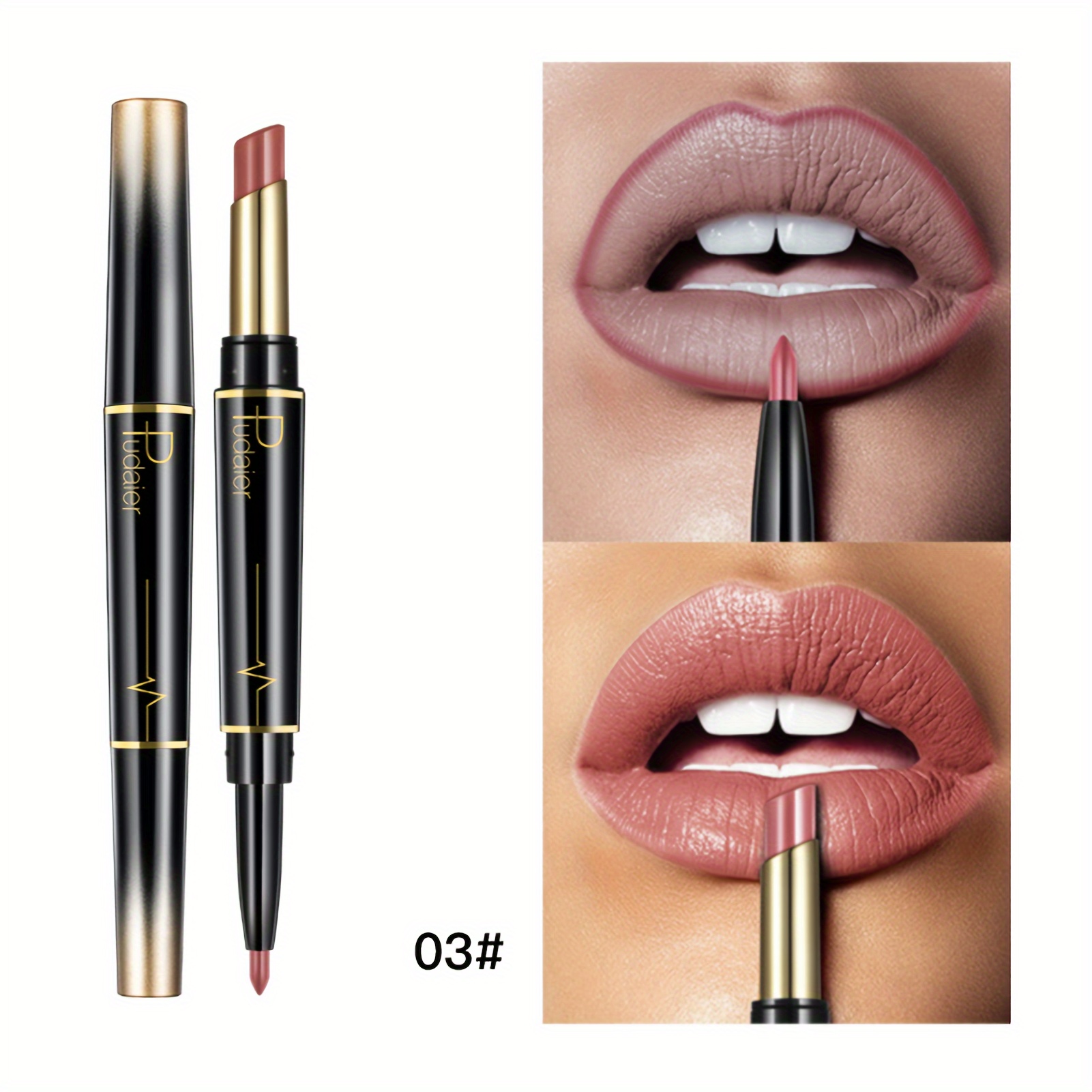 1st dubbeländad läppstift & läppkontur - lyxigt mjukt matt, kladdresistent, långvarigt - roterande stickdesign för alla hudtyper - burgundy kollektion | Temu Sweden