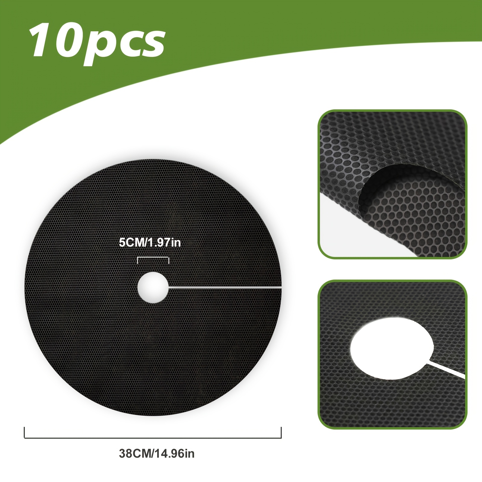 TEMU Black Circular Weed Proof Cloth, Horticultural Film, Weed Control, Breathable And Moisturizing, Permeable Garden Flowers, Greenhouses, Fruit