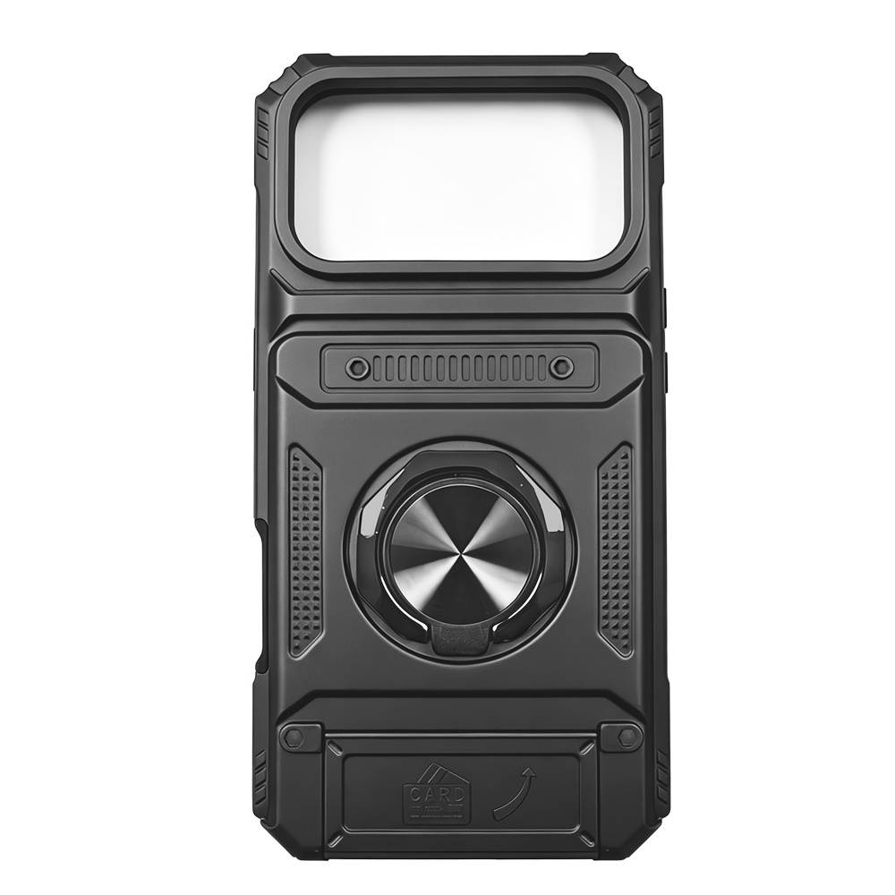 TEMU Phone Case: Heavy Antifall Hard Case With Card Slot And Stand For Iphone 18 Pro Max 17 Pro Pro Max