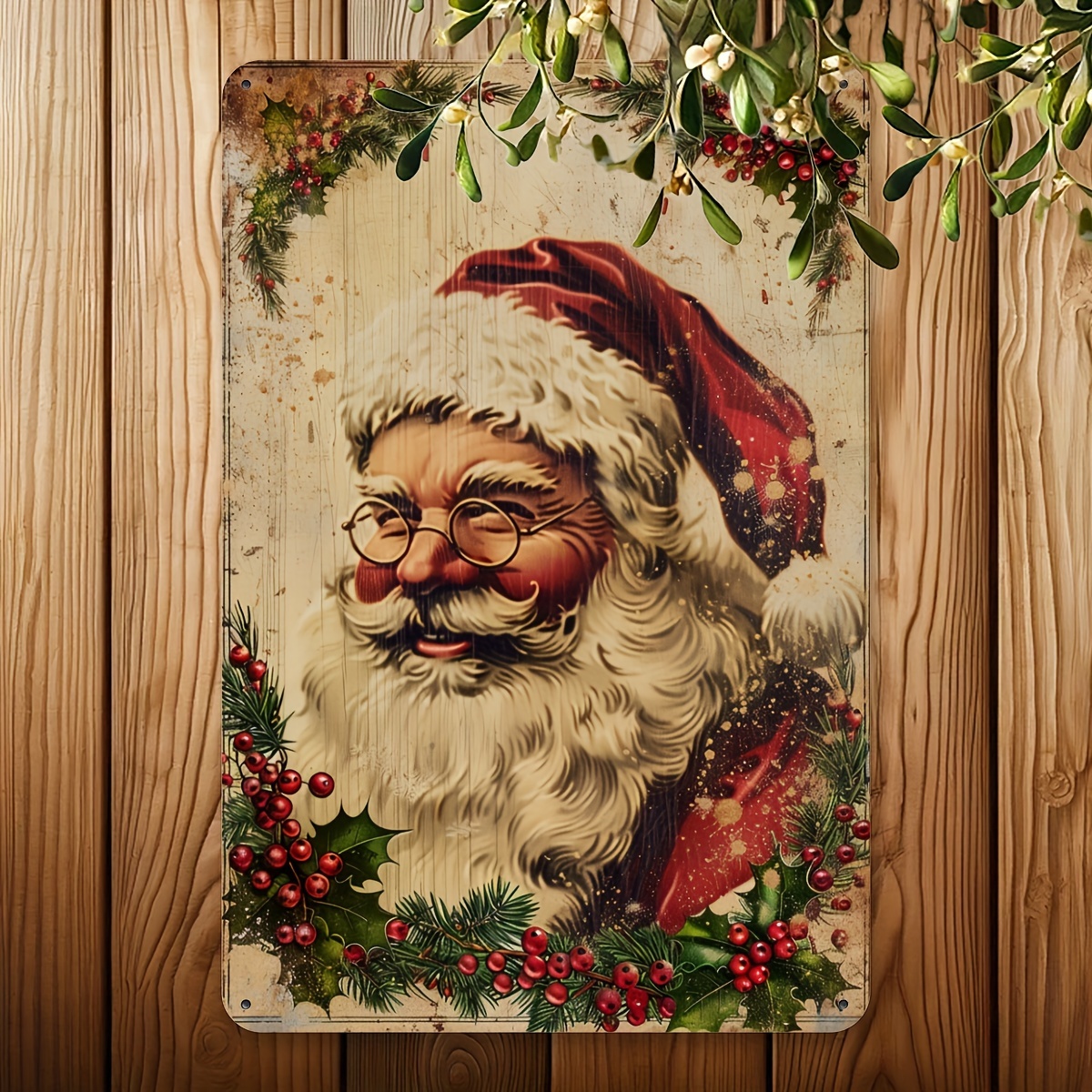 Décoration De Noël Vintage - Père Noël - Rouge - Petite Taille - Occasion