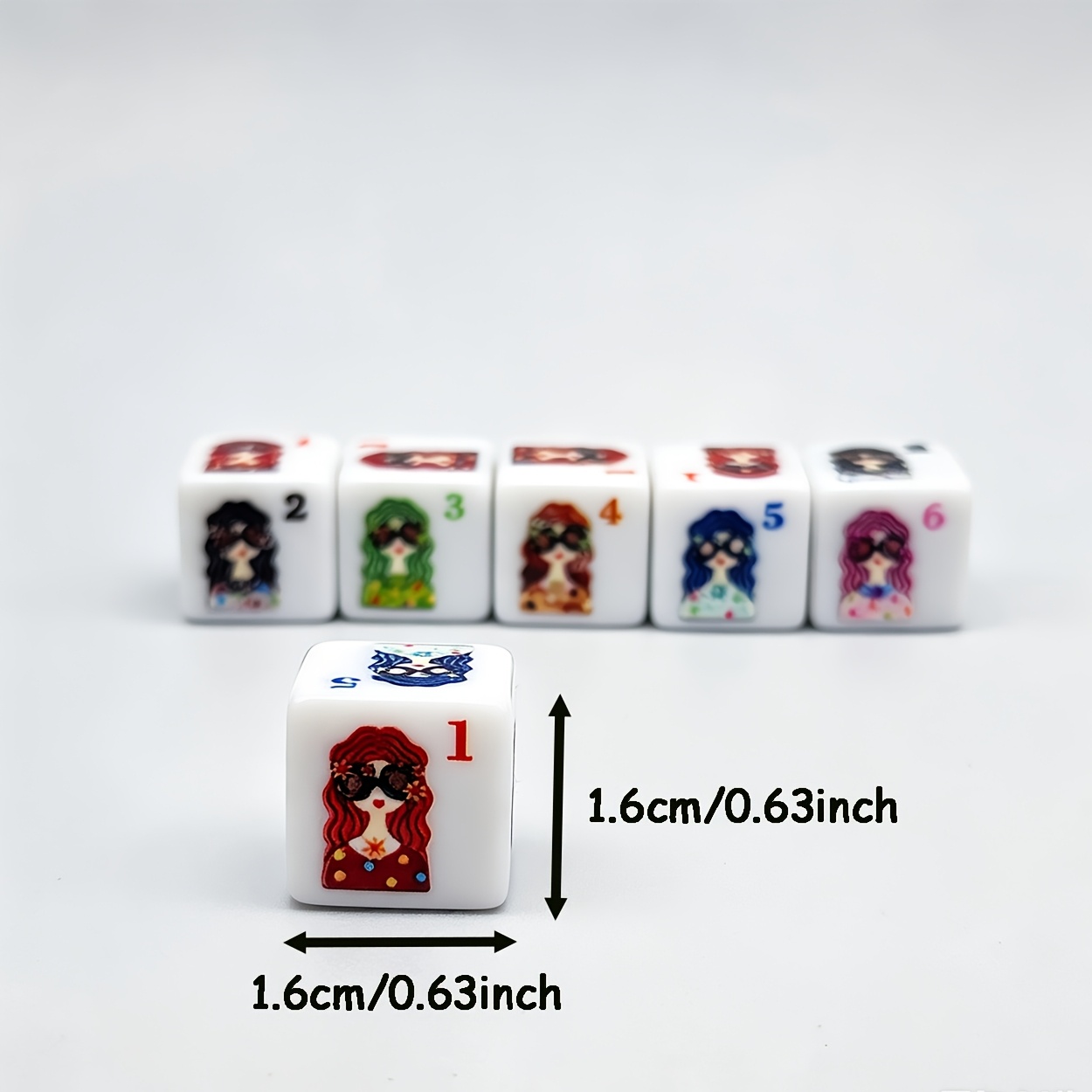 6pcs Character-themed Game Dice Set for Board Games