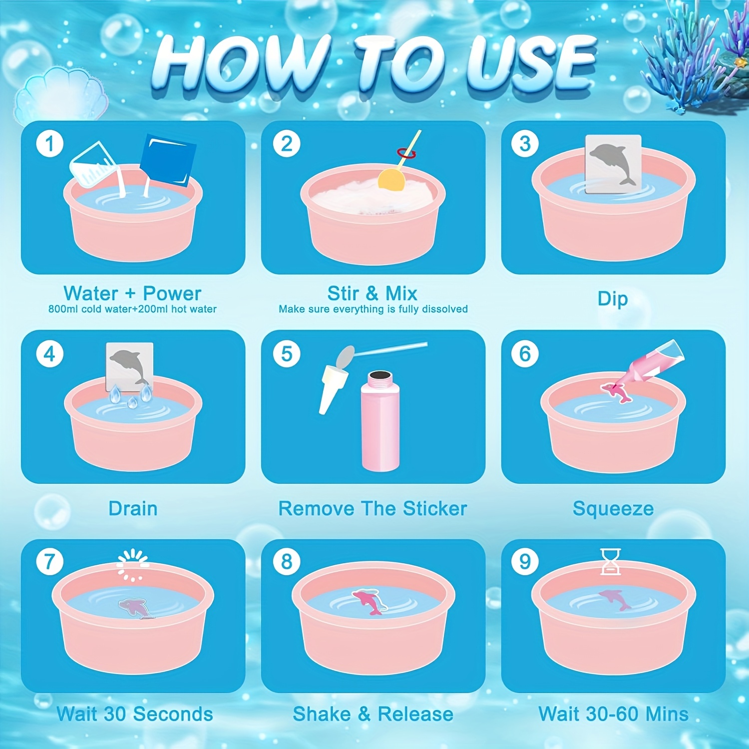 29 15pcs   new and unique diy toys magical water   craft supplies kit diy toys ocean animal molds suitable for halloween christmas thanksgiving birthday gift Product details 0