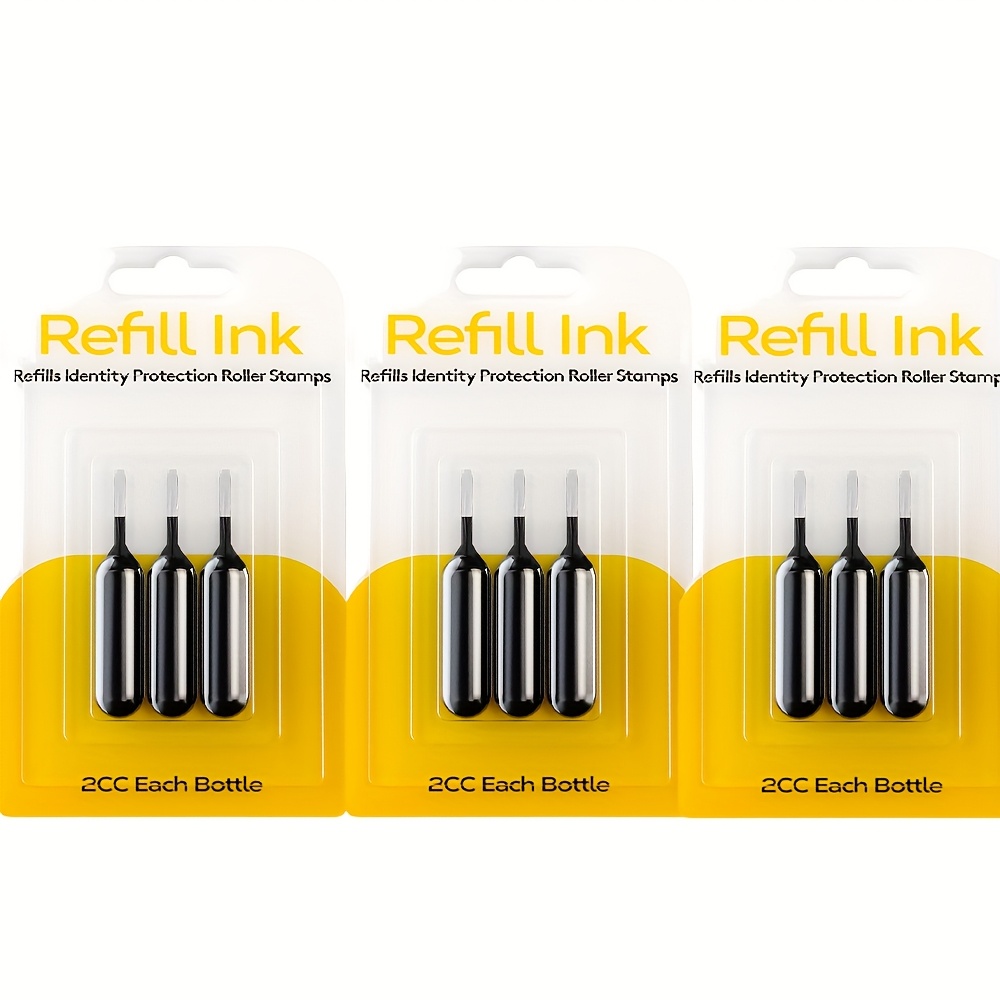 Privacy And Confidentiality Seal Refill Ink - 3pcs Set - Black Ink
