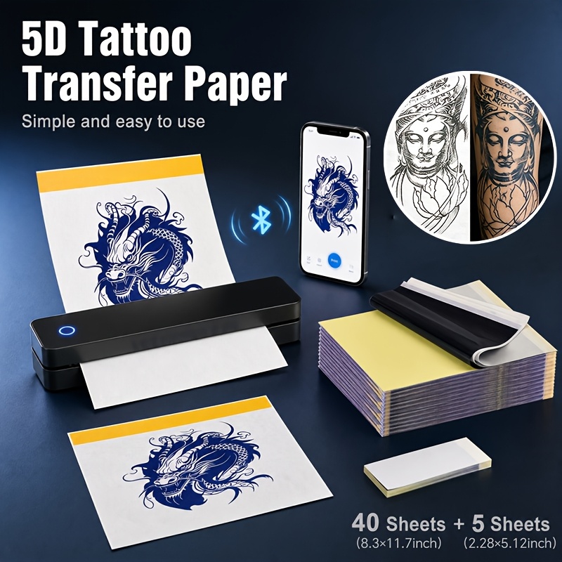 A4 Tattoo Thermal Transfer Paper Durable 4ply Stencil Paper; Smudge-resistant; Suitable For & Home Use; Compatible…: retailer-supplied image