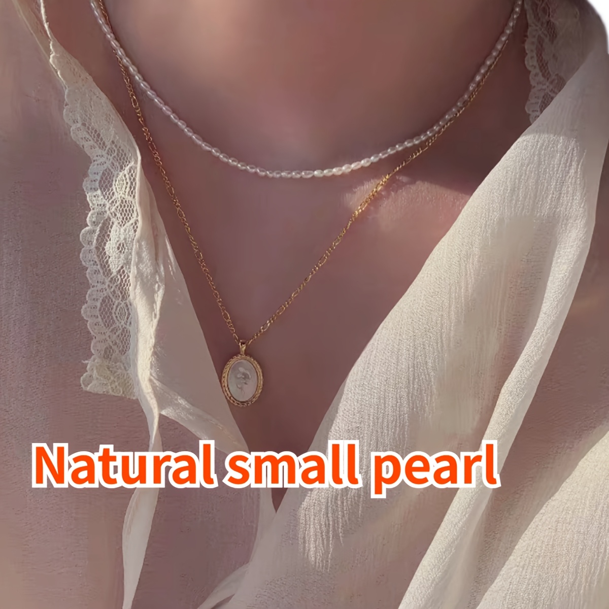 Natural Freshwater Pearls Choker Necklace for Women, Stackable