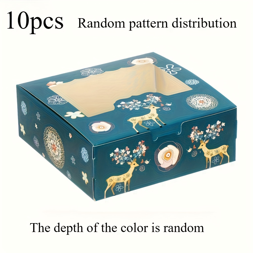 Image of 10pcs Christmas Gift Boxes - 4-cup Capacity - Ideal For Holiday Gift Wrapping, Christmas Presents