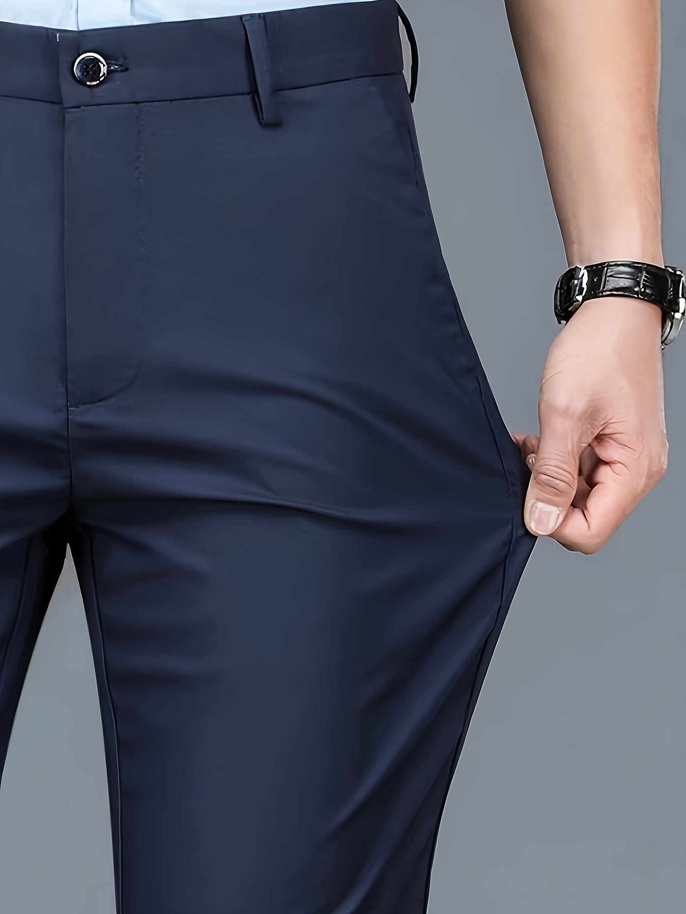 mens professional business trousers stretch wrinkle resistant and iron free formal casual loose straight leg suit pants versatile for office workers ideal gift for work wear Product details 35