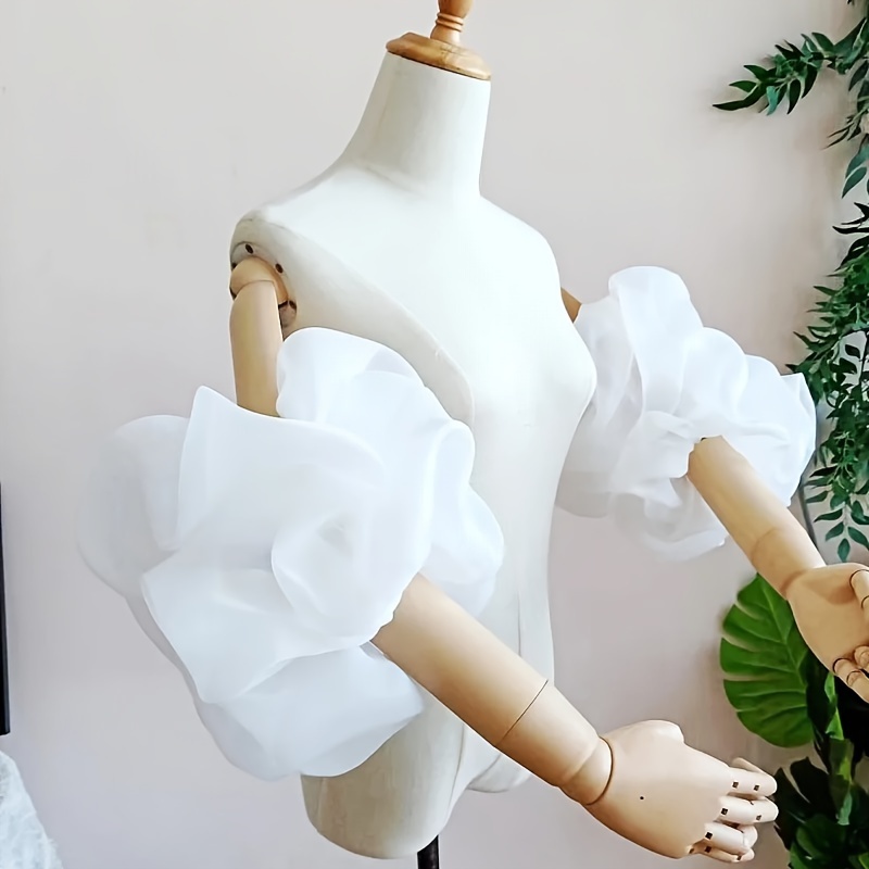 

Annacustomdress: Luxurious Puffy Cloud Sleeves - Elegant Bridesmaid Accessories For Special Occasions - Hand Wash Only - Polyester Material