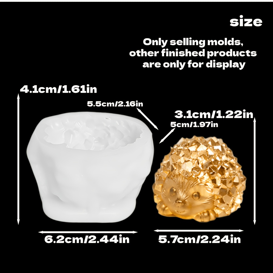TEMU Resin Silicone Mold Suitable For Diy Hedgehog Crafts - Crushed Animal Shapes, Irregular Hedgehog Molds For Resin Wax Clay Candle Making, Gypsum