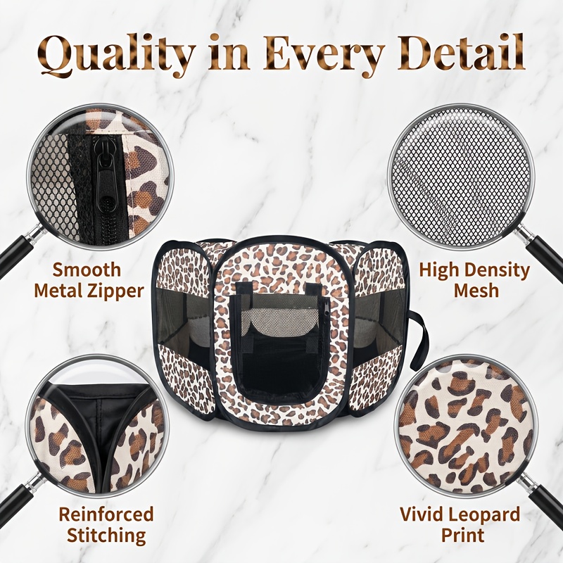 Leopard Print Small Animal Playpen for Pets