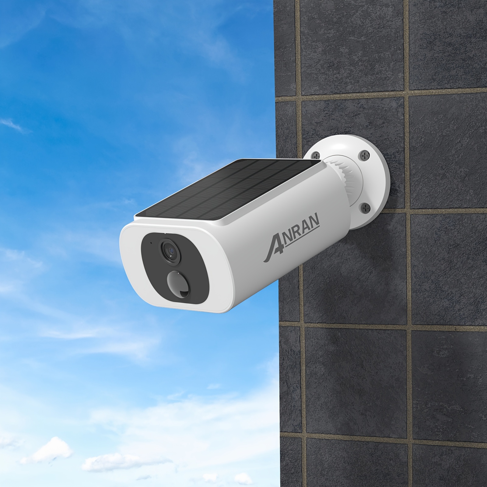 Image of Anran 2k Solar Security Camera, For Yard Protection, Wifi - Enabled And Wireless Outdoor, Battery - Powered, Ip65, Color Night Vision, Pir Motion Detection, 2 - Way Audio For Immediate Communication