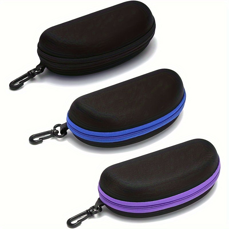 

3pcs, Trendy Simple Black Glasses Cases, Portable Sunglasses Storage Boxes, Durable Protective Containers, Eyewear Accessories For School Office