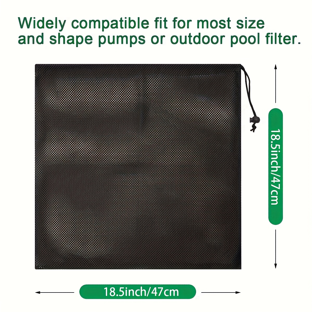 Large Black Pond Pump Filter Bag - Durable Fabric Mesh Barrier For Filtration, , Pond Filters