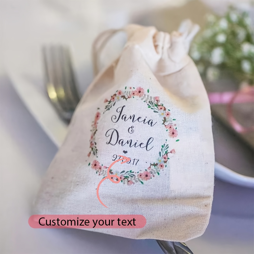 TEMU Gift For Her/him 5pcs Personalised Custom English Arabic Spanish French Gift Bags Wedding Shower Bachelorette Hen Party Baptism Christening 1st