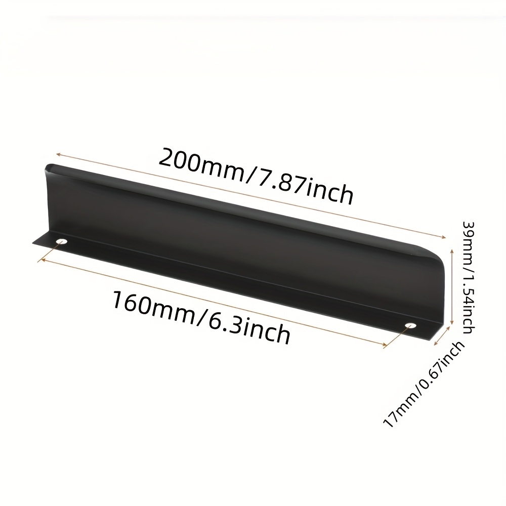 5pcs Black Aluminum Finger Edge Pulls - Modern Concealed Cabinet Handles For Cabinets, Wardrobes & Drawers, Matte End, For Doors, Cabinet Hardware
