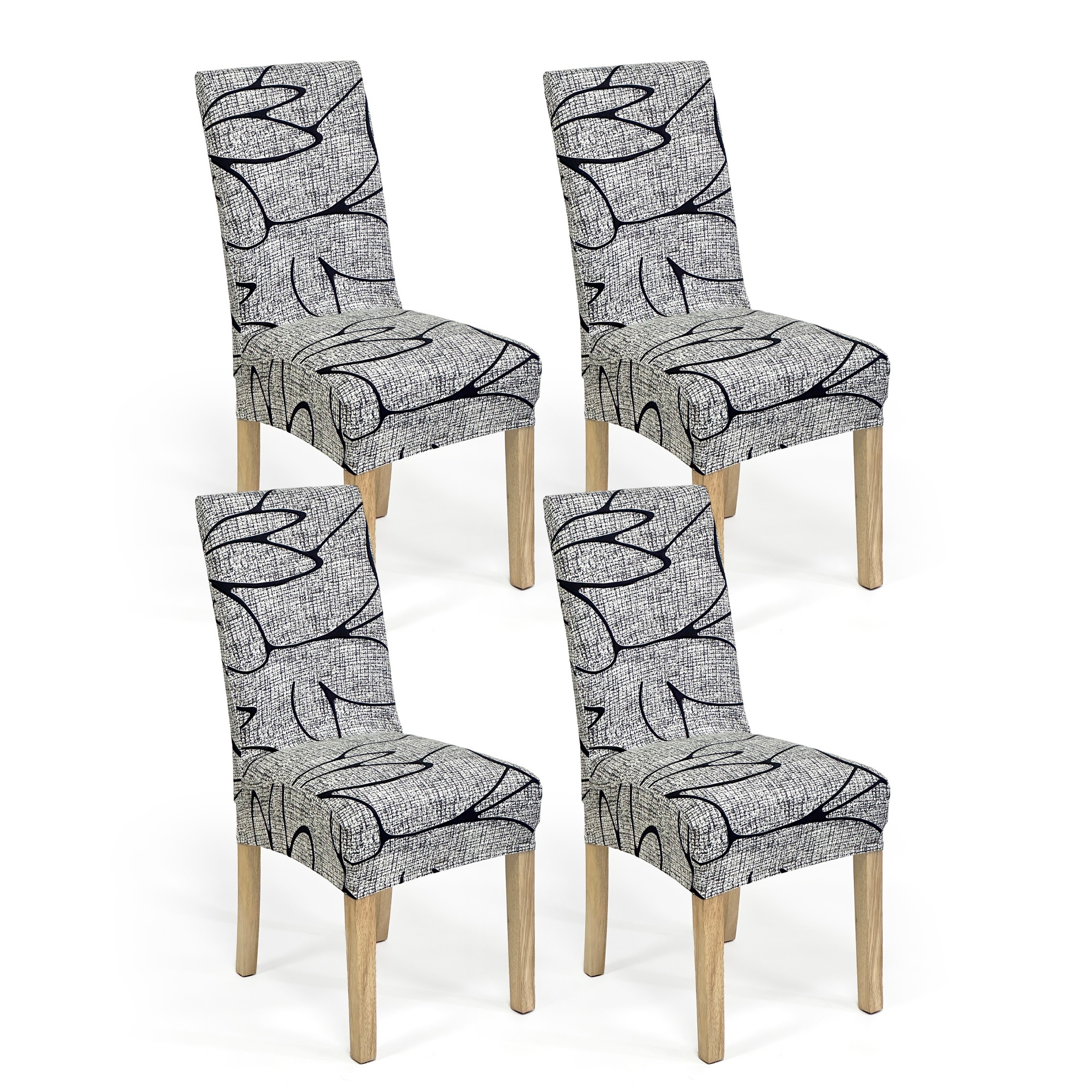 4pcs/6pcspcs Stretchable Slip-resistant Dining Chair Slipscovers Suitable For Home, Restaurant & Banquet - Elastic Fabric Protectors, Fits Most Chairs, Machine Washable (4/6pcs)