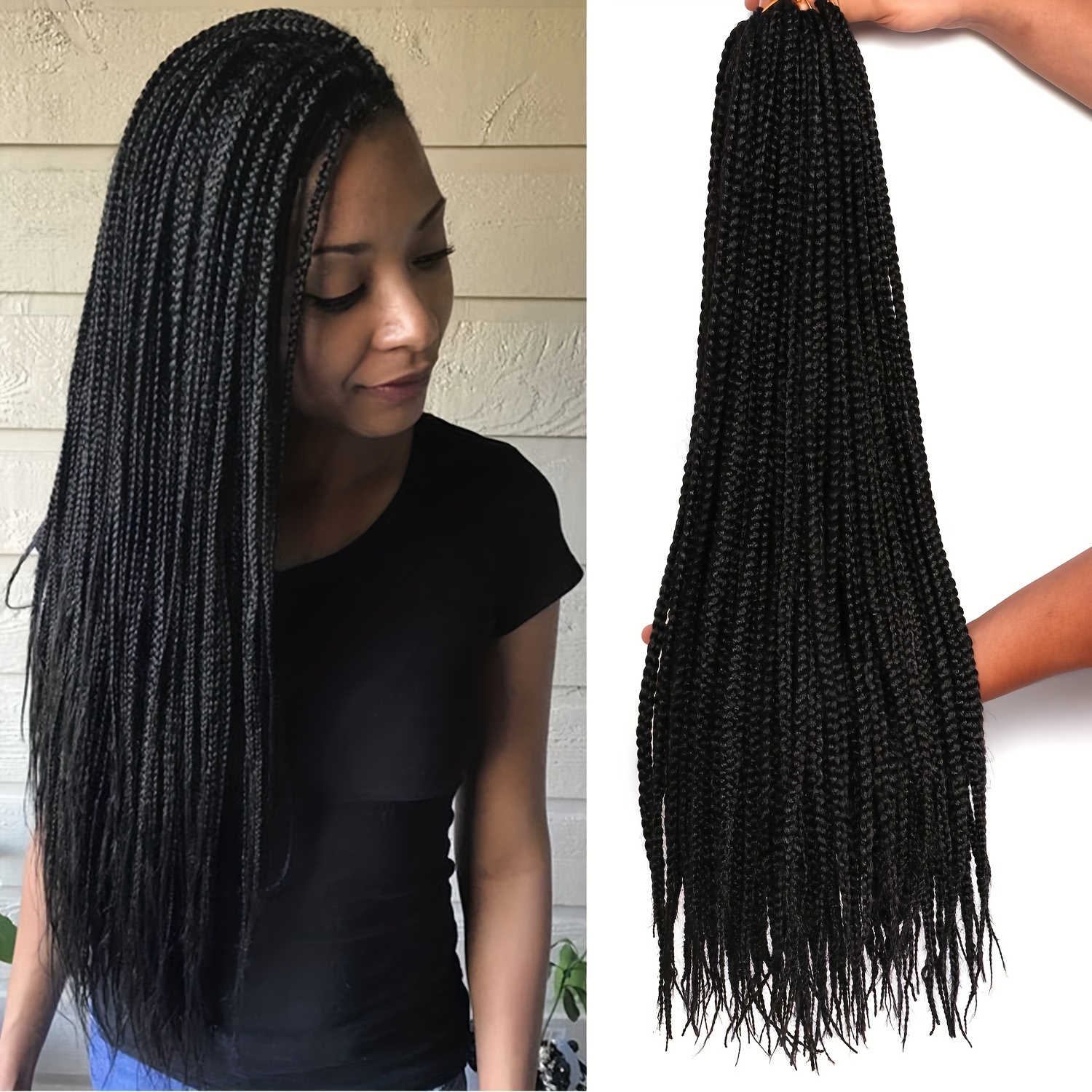 Box Braid Crochet Hair Extensions Goddess Box Braids Pre - Temu