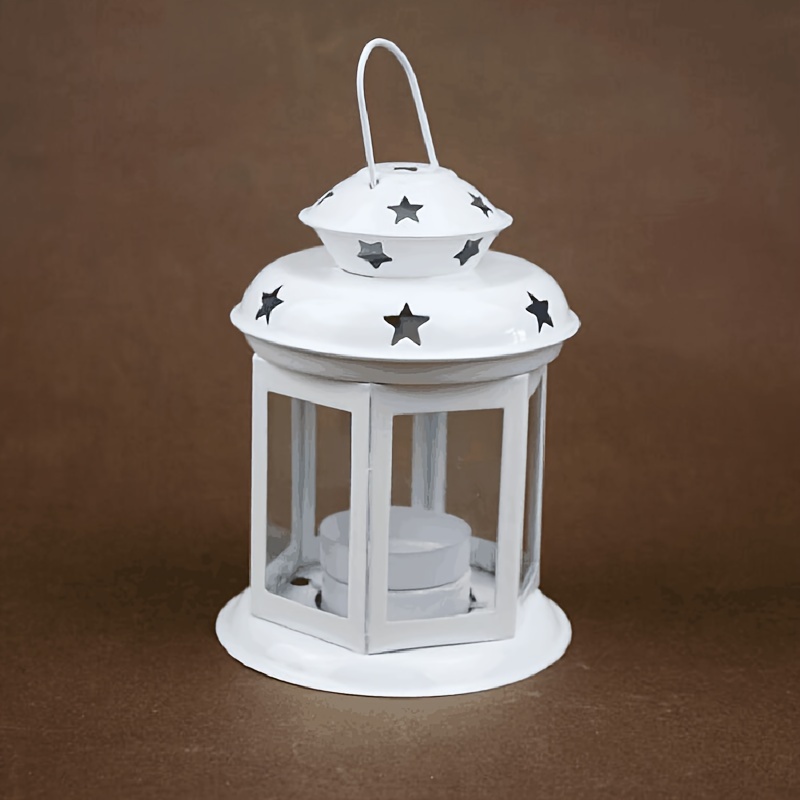 E-shop Eisen-Kandelaber Vintage durchbrochener Kronleuchter Stern-Schloss-Laterne Kandelaber Party-Hängedekoration