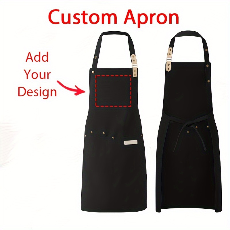 

1pc, Custom Apron With Picture Text, 25.5inch*29.5inch, Personalized Custom Chef Apron For Kitchen, Restaurant, Cooking Apron, Bbq Apron Work, Party Accessories, Decor, Christmas Decor