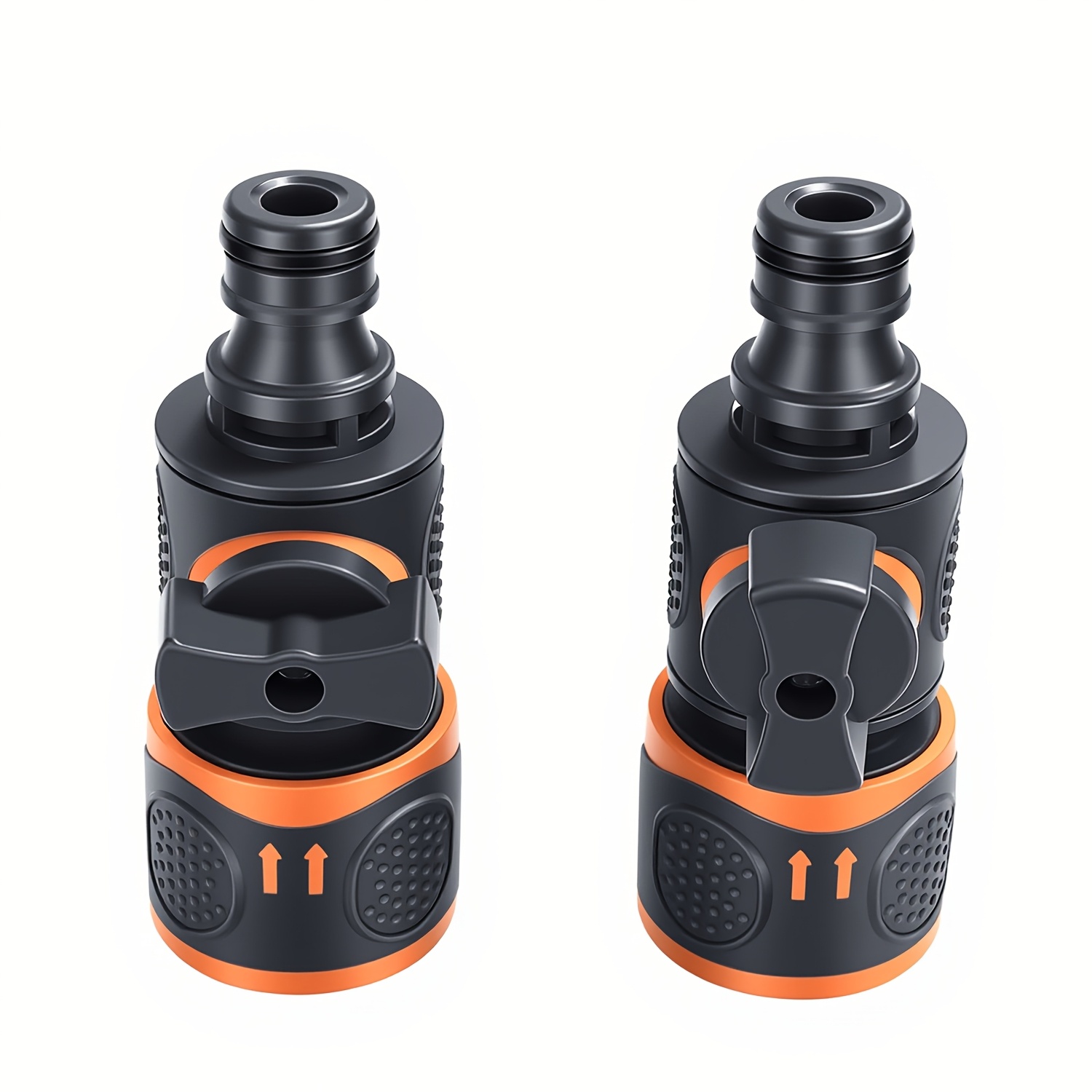 Image of 2pcs Single Straight Connector, Garden Hose Connectors, Ball Valve Quick Connectors Extension Adapters Kit, Quick Connect Hose Adapter With Shut Off Valve