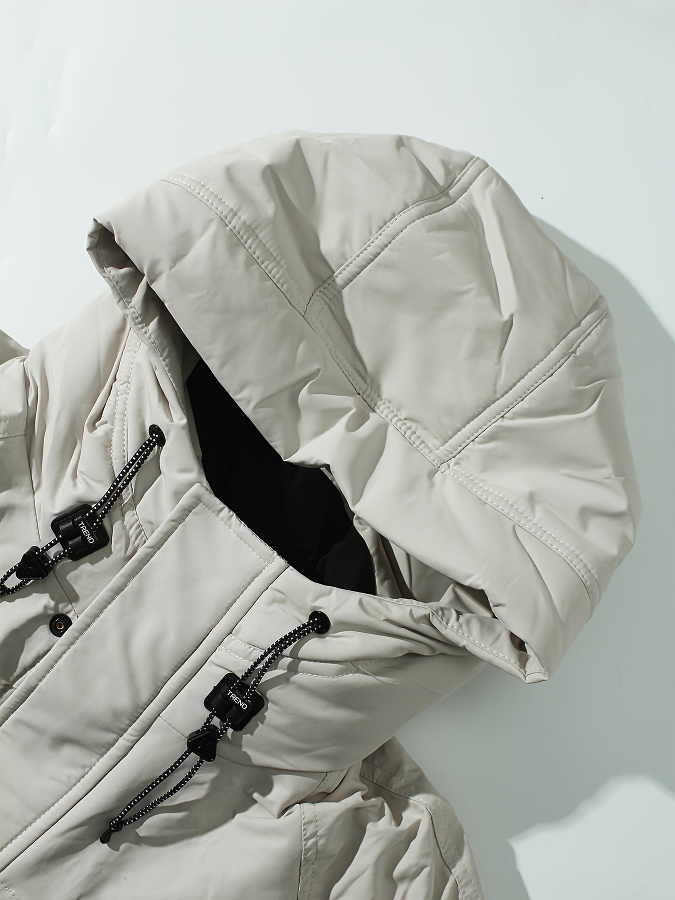 Men's Padded Hooded Down Jacket for Outdoor Hiking