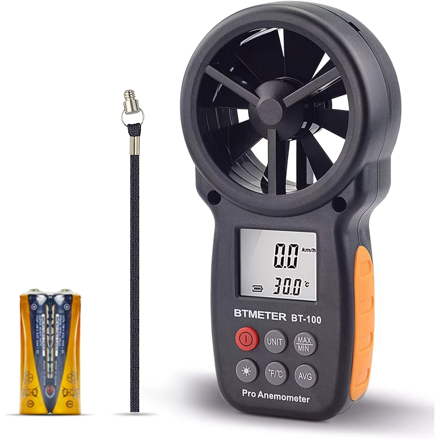 

Bt- Handheld , Digital Cfm Meter Gauge Air Tester For Hvac Shooting Drone, Wind , Wind Temperature