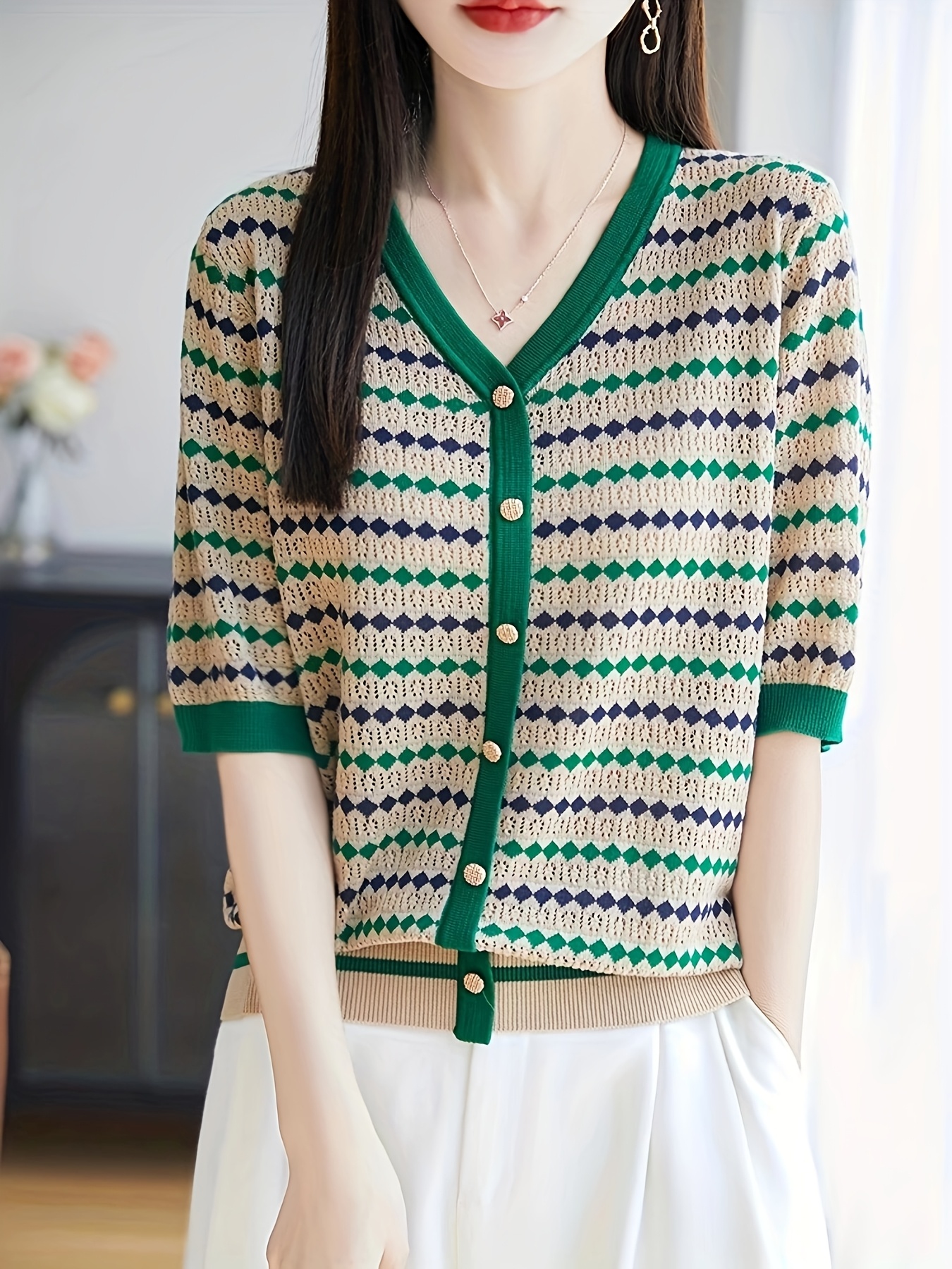 plus size women's lightweight cardigan sweater v neck button