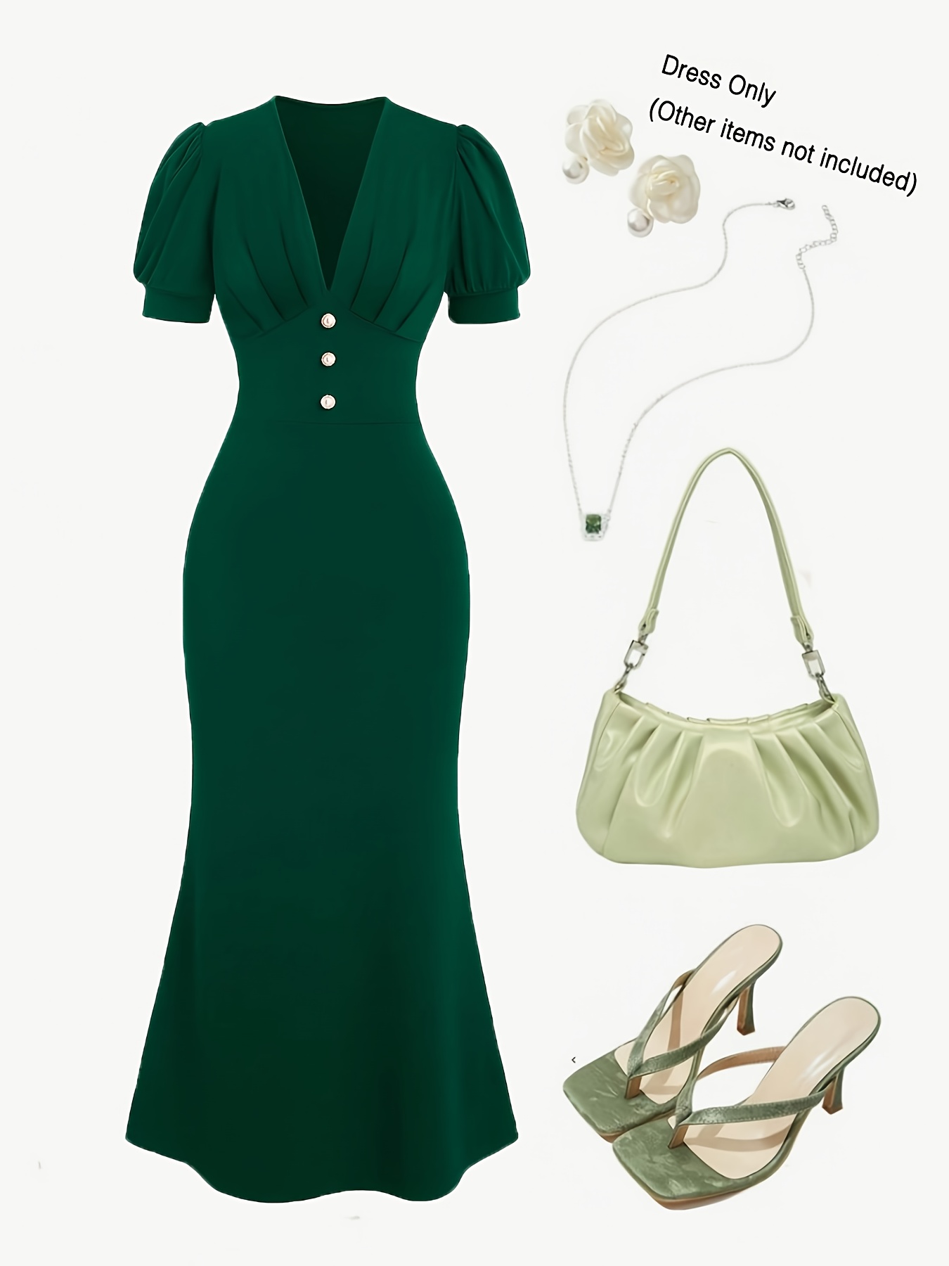 gingham dress green Tink Dress Emerald Green S main image 0