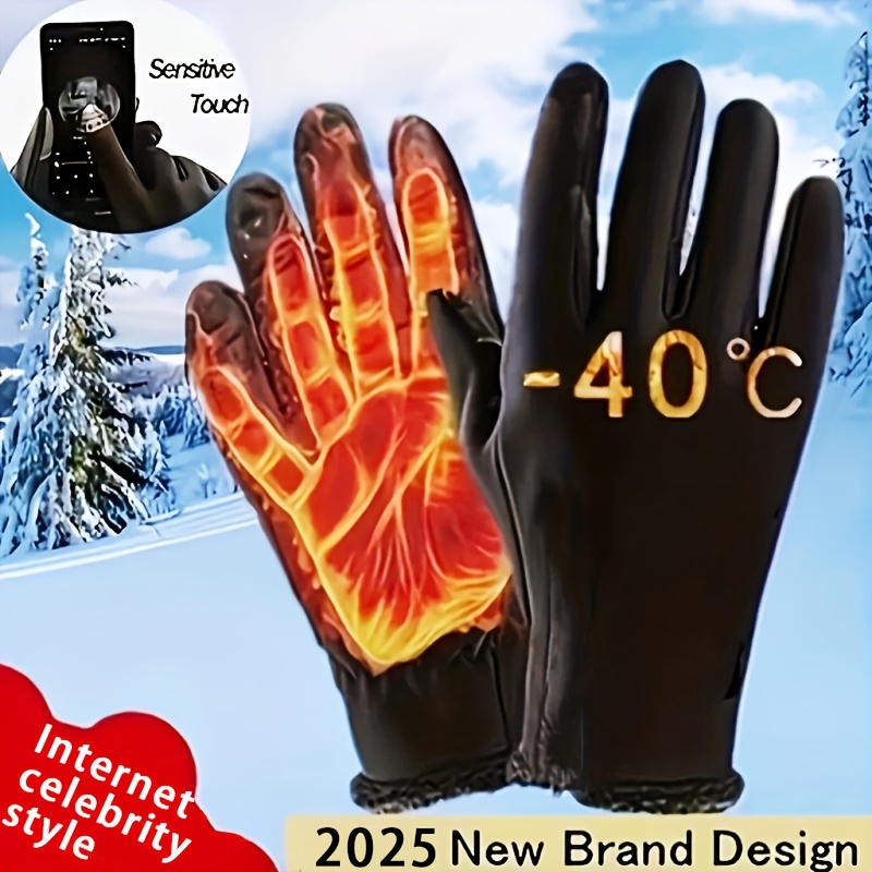 

Gants Étanches pour Sports Extérieurs 2025, Vélo, Moto, Ski et Écran Tactile - Gants Chauds d'Hiver pour Hommes, Peut Être Utilisé Cadeau de Noël, Saint-Valentin et An