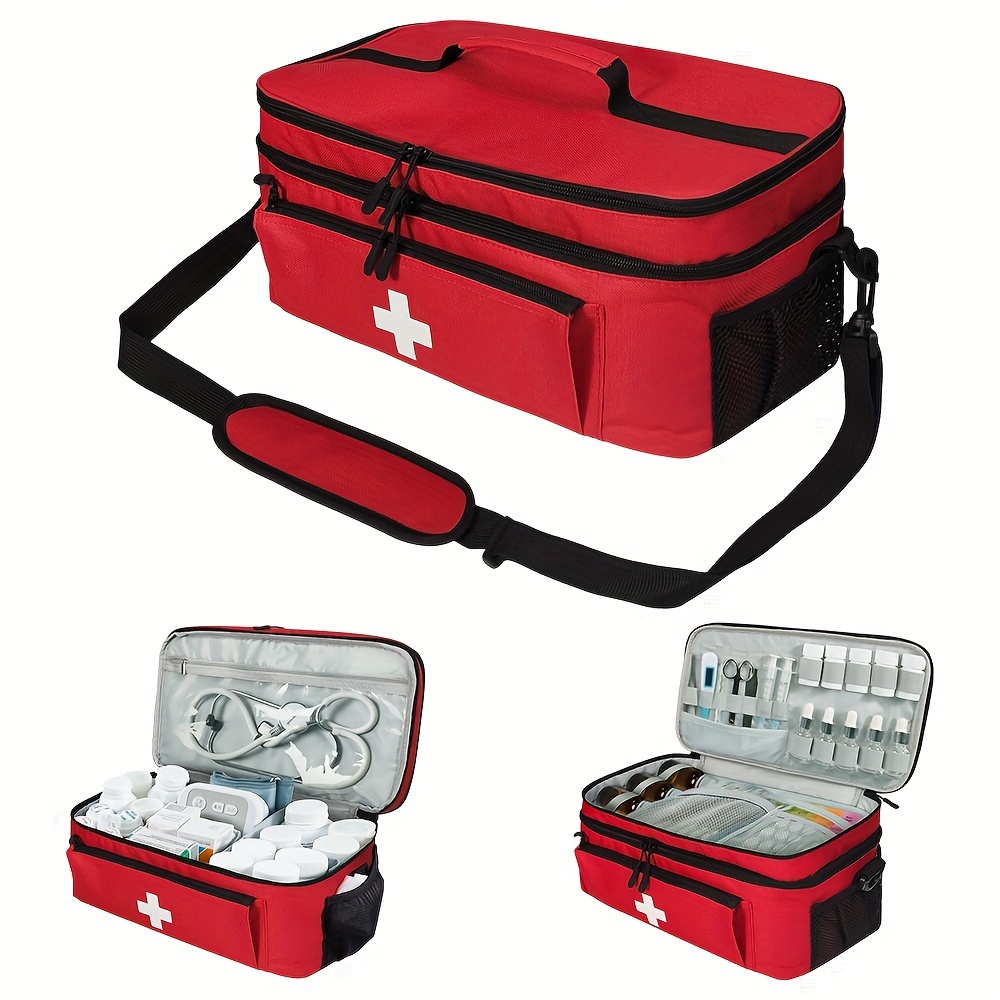 

Sac de secours en polyester de - Organisateur de médicaments de voyage léger avec compartiments de rangement polyvalents - Pochette médicale portable pour un et en voyage de de de Pinghu