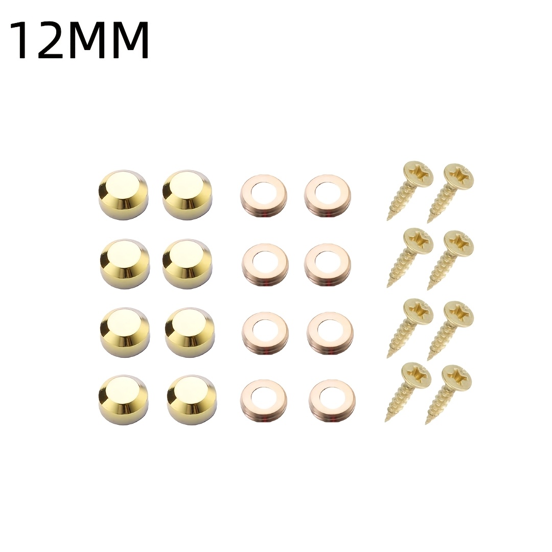 TEMU Pack Of 8, Beveled Decorative Mirror Screws With Cover Caps, Glass And Tile Fasteners For Concealing Screws