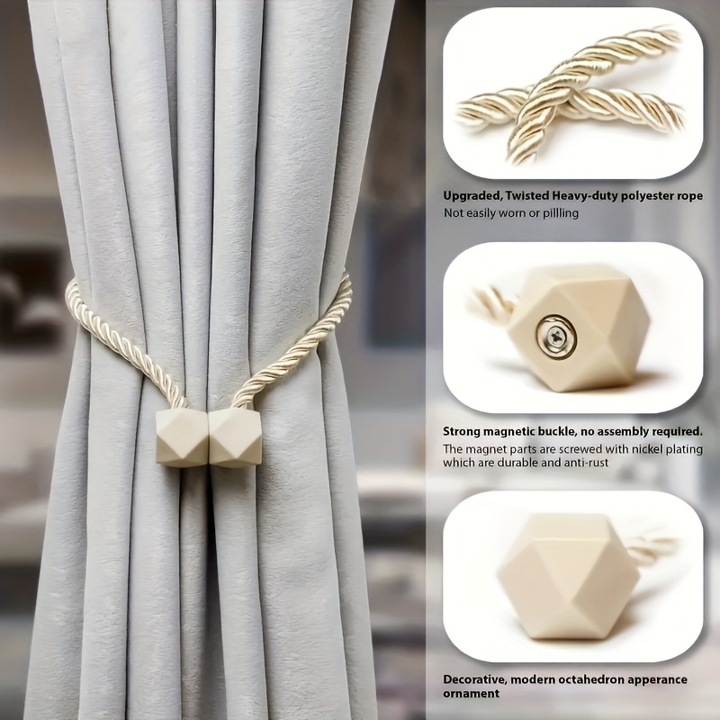 10pcs Magnetic Curtain Tiebacks, No Drilling or Tying Required, Convenient Magnetic Curtain Holdbacks