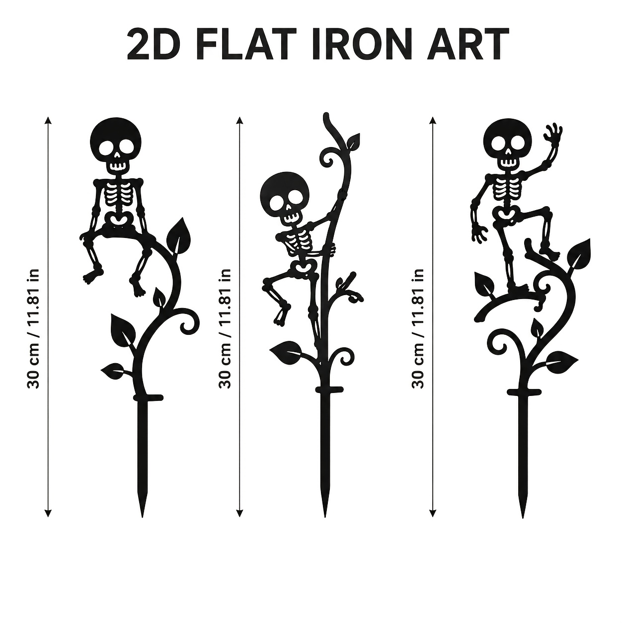 TEMU 3pcs Arches de support créatifs en fer de crâne, adaptés aux plantes grimpantes comme le Pothos, l'herbe de et autres, à la de support et de
