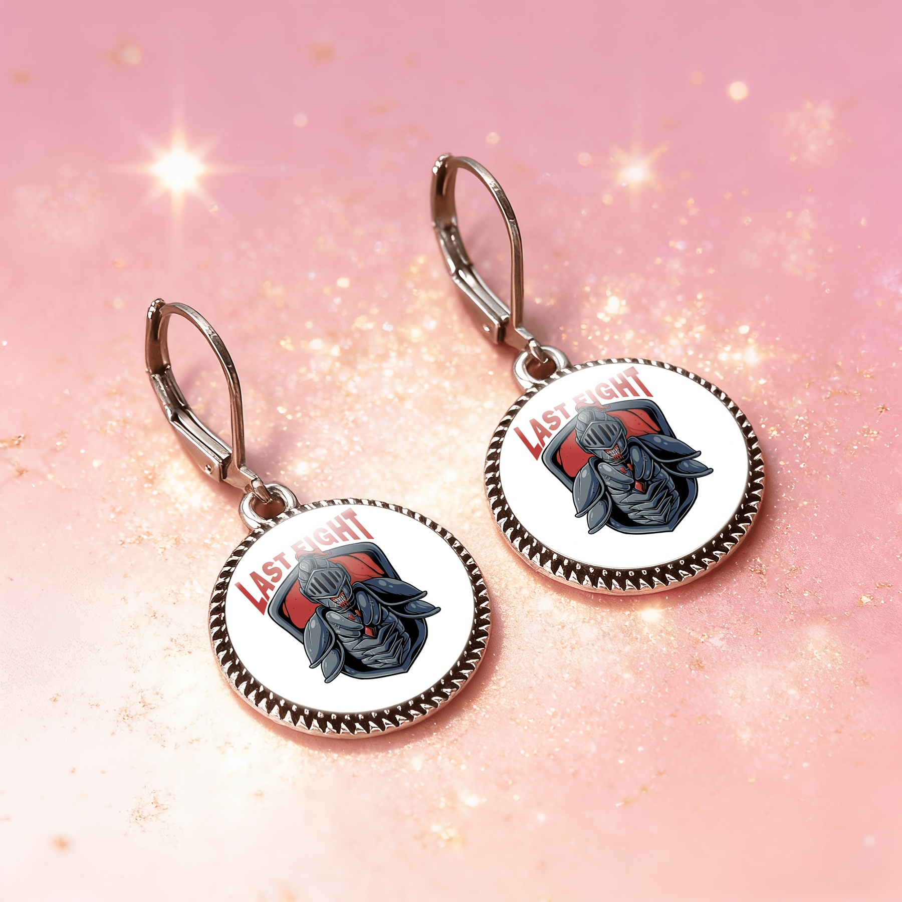 3pc Classic Knight's Armor Necklace & Earrings Set, LASTFIGHT Design