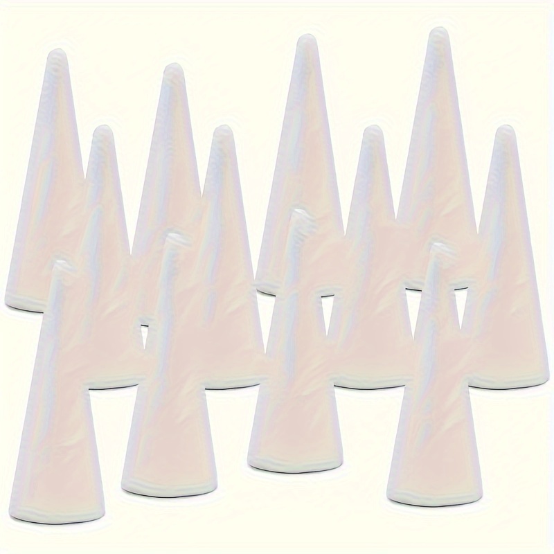 

10-pack Craft Foam Cones - White Polystyrene Cones For Diy Arts & Crafts, Christmas Tree Decorations, School Projects, Weddings, Birthdays | 20cm Tall Foam Shapes For Creative Crafting