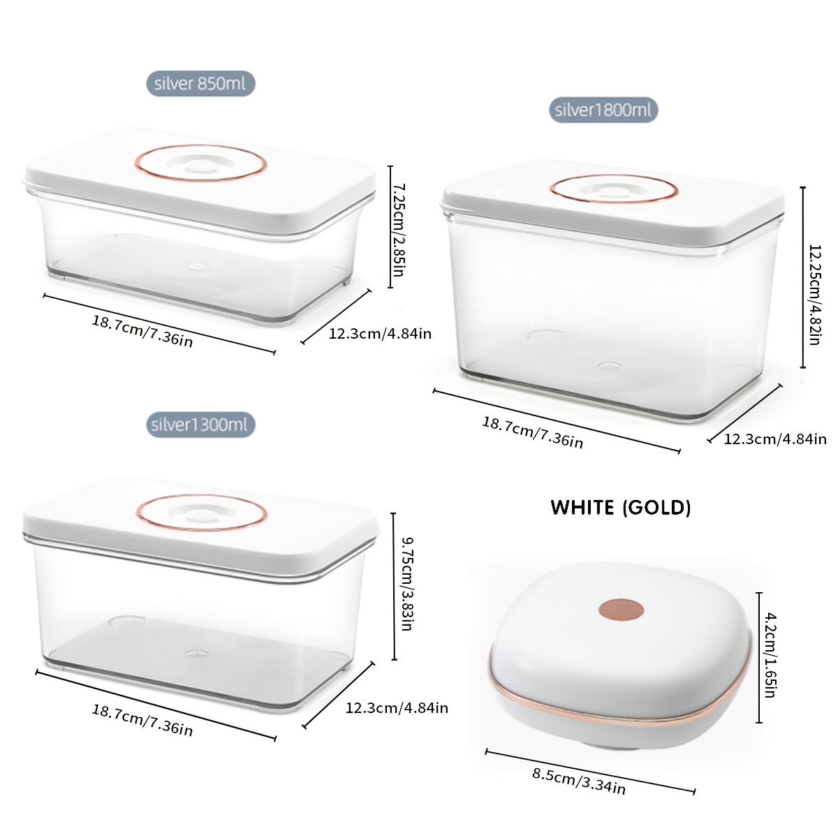 TEMU 1 Set Of Vacuum -keeping Box (3 Containers+1 Manual Vacuum Pump), Vacuum -keeping Storage Container, Manual Vacuum Pump And Multifunctional