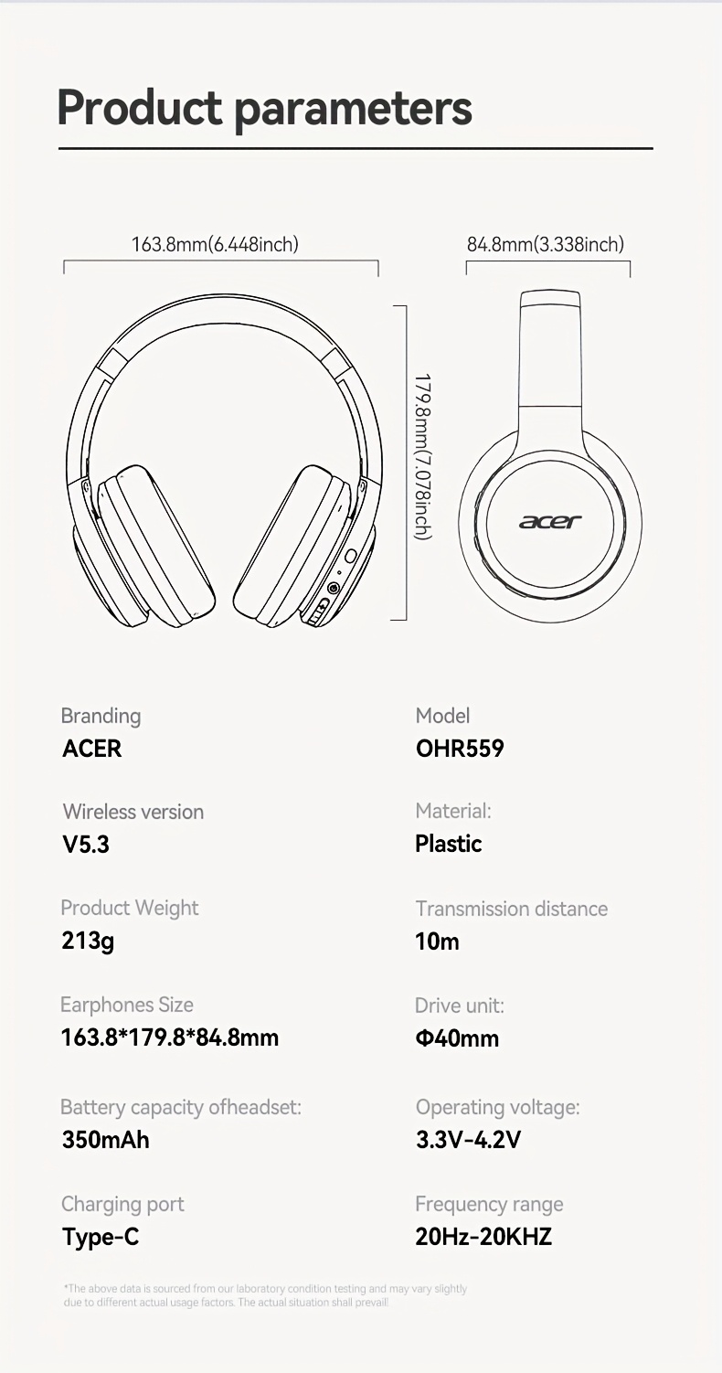 Casque sans fil supra-auriculaire amélioré avec son amélioré en basses, conception pliable légère avec microphone intégré. Inclut un câble audio de 3,5 mm