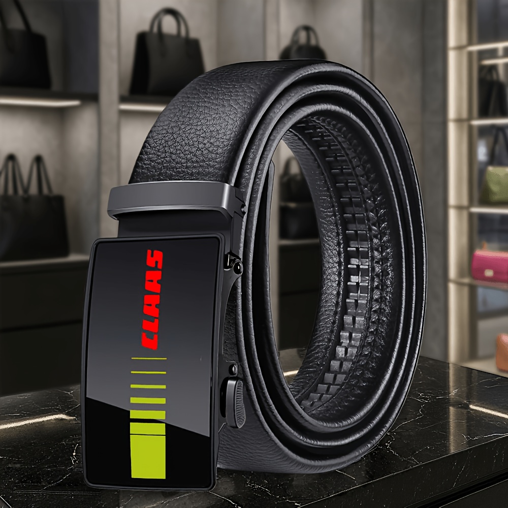 TEMU Claas Men's Casual Automatic Belt - Perfect For Daily Shopping, Workplace Commutes, Casual Gatherings, Golf Events, And More. Add A Touch Of