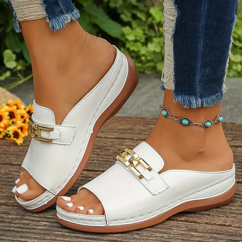 fashionable plus size thick soled sandals for women in sizes 36 43 summer pink slope heel ladies sandals are slip resistant and versatile ideal for wearing outdoors details 8