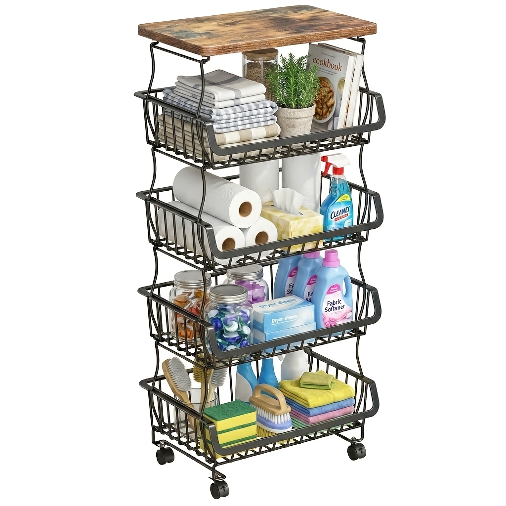 Image of 5-layer Shelf, Movable, Kitchen Trolley With Casters, Shelf, , Utility Racks