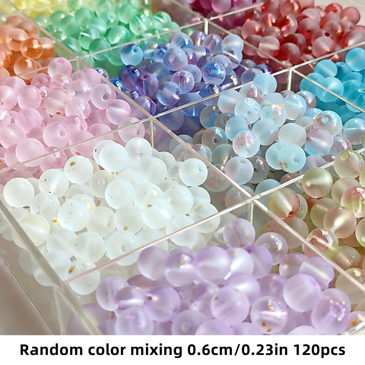 120pcs/60pcs 6mm/8mm Random Colors For , Acrylic Valentine's Day Beads Transparent Frosted End Mix Spacer Jewelry Beads For Making Bracelet Necklace Earring Keychain Ornament Gift
