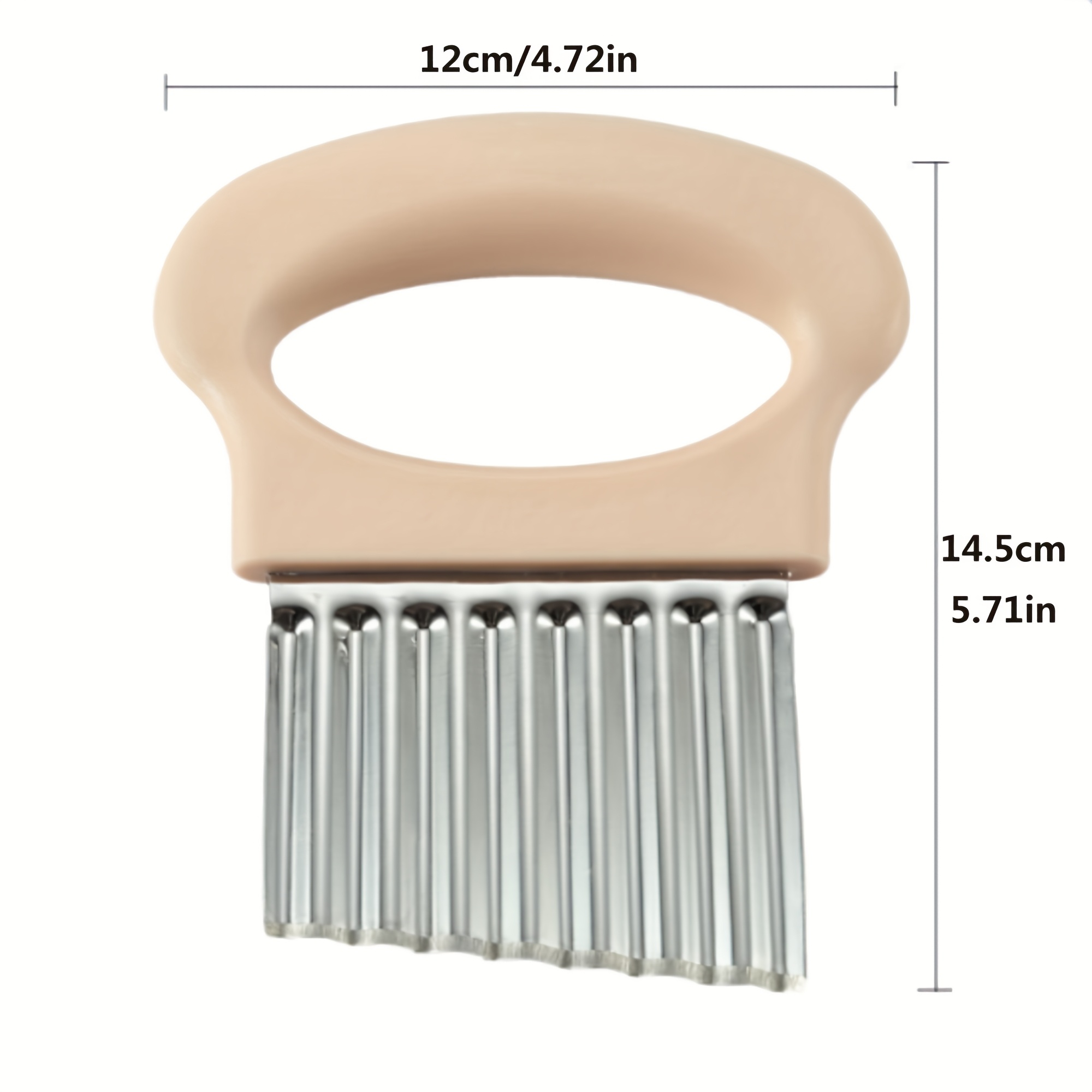 Image of Stainless Steel Wavy Potato Slicer - Multi-functional For Fresh Fruits, Vegetables, Salad, Carrots, Potatoes, And - Durable Stainless Blade - Dishwasher Safe - Perfect For Home Kitchen