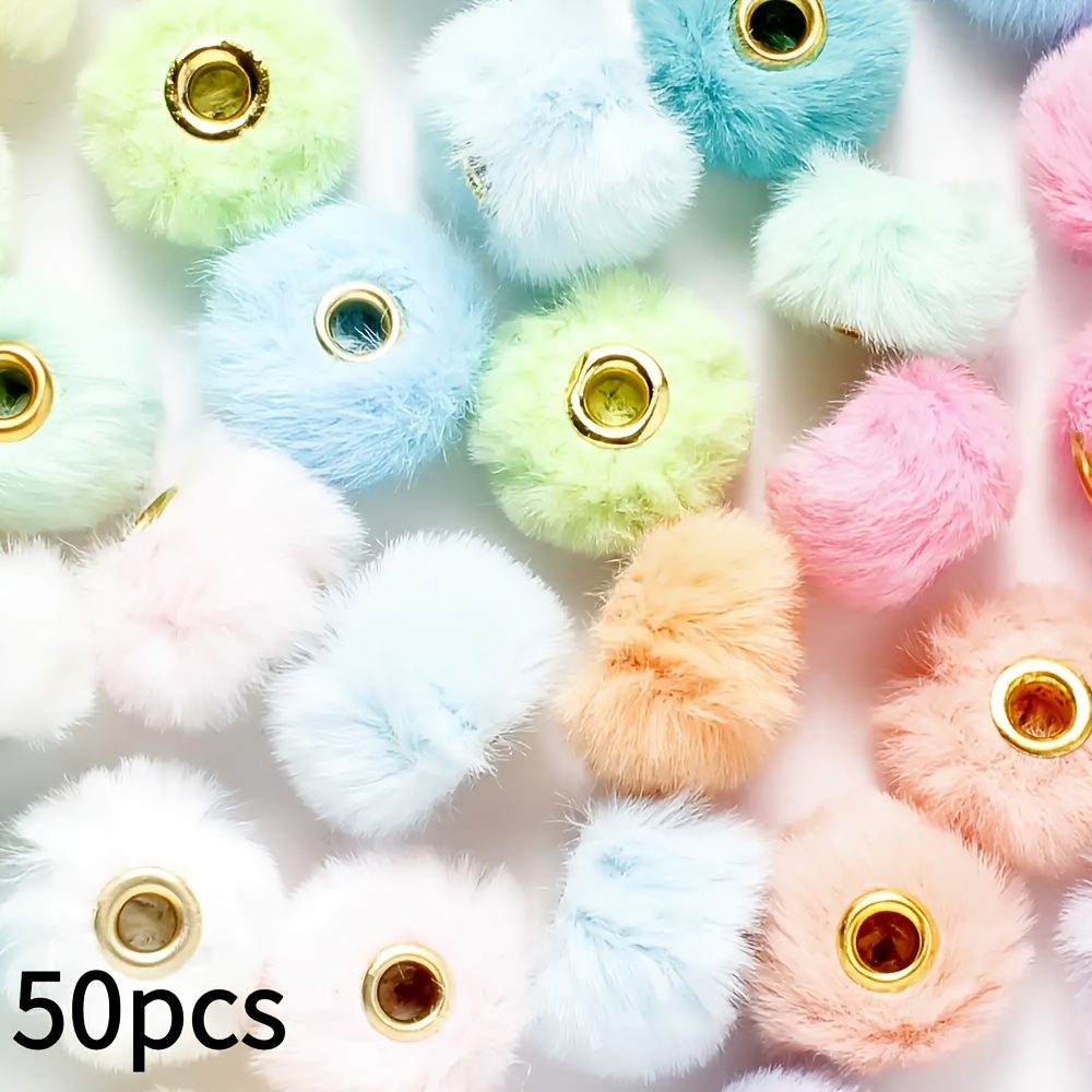 E-shop 50 Stück 20mm Kunstpelz-Perlen – Weiche Macaron- Millard-Farbschemata für DIY-Schmuckherstellung, inklusive Armbänder, Halsketten, Ohrringe,