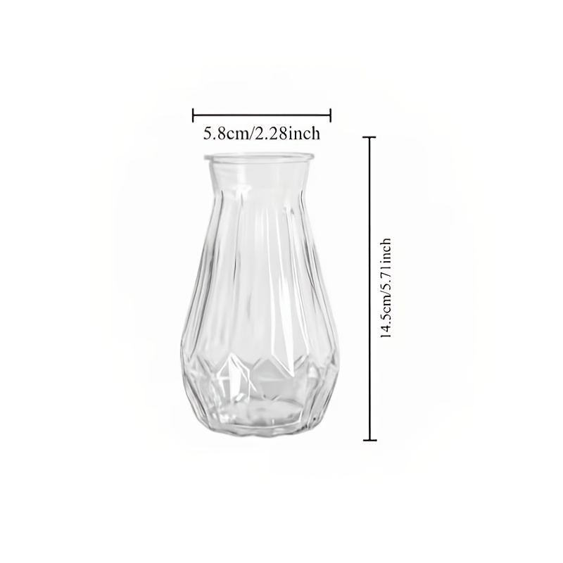 TEMU 1pc, Transparent Plastic Vase, Diamond Texture Decorative Vase, Lightweight And Non-shattering Clear Vase, Suitable For Rose Bouquets Floral