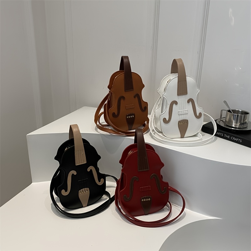 

1 Piece, Fashionable Personality Trend, One-shoulder -body Bag, Pu Violin Special-shaped Bag, Suitable For Women's Leisure Street And Daily Commuting