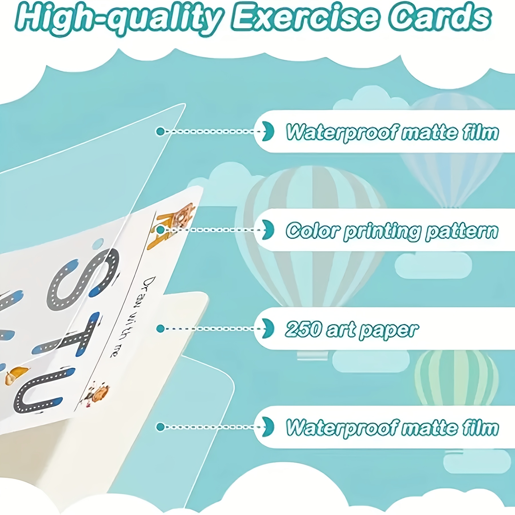32 pages of reusable educational practice books, erasable writing trackboards, durable paper materials, suitable for control training and enlightenment exercises for children aged 3-6