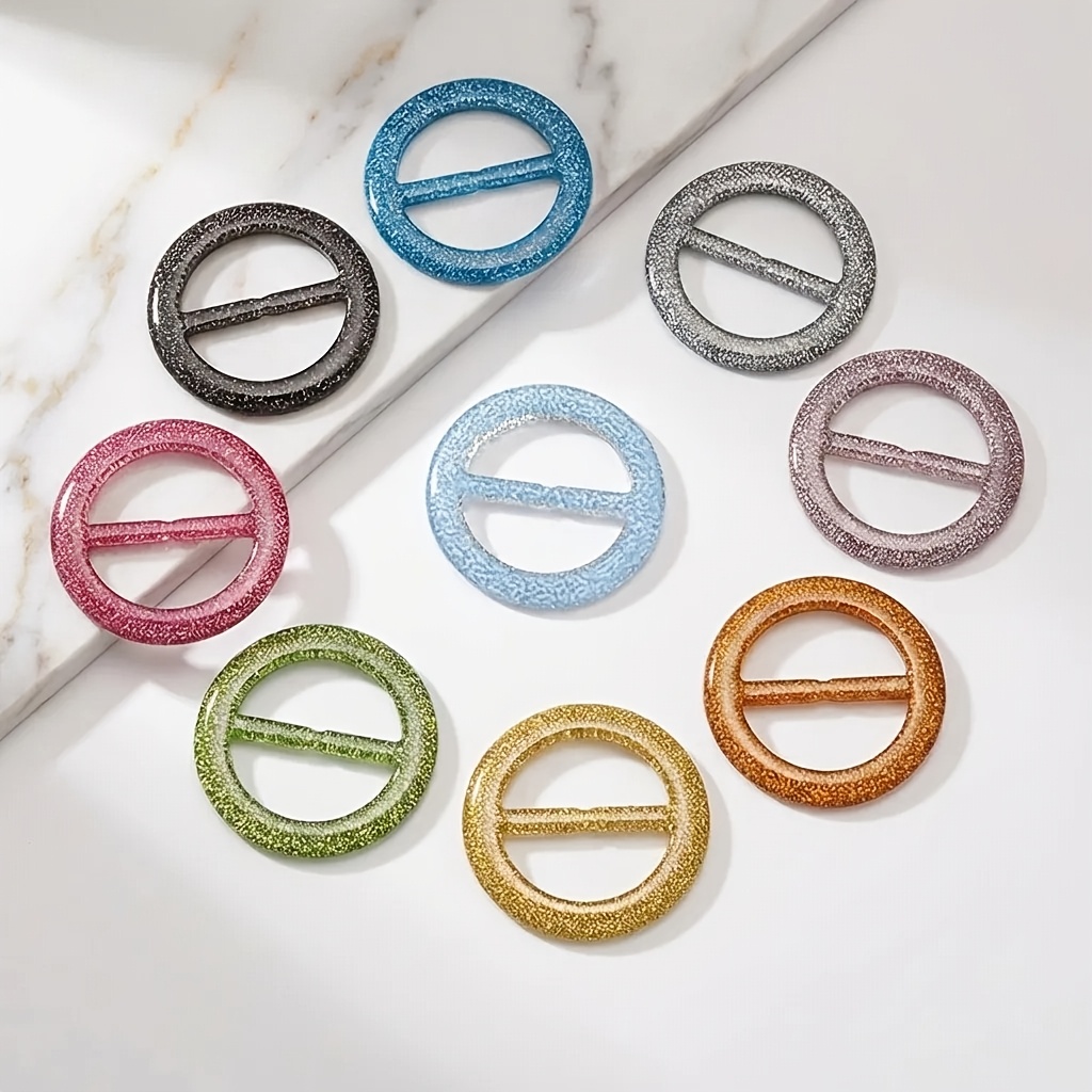Image of 9pcs Hollow Acrylic Scarf Clasp Clothing Additions