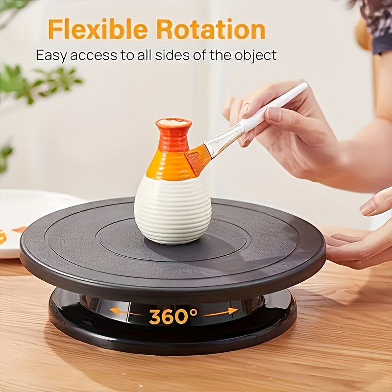 

1pc, 11inch/28cm Black Cake Turntable, Flat, Manual Rotation, Baking Tools, Decorative Items, Cake Decorating Items