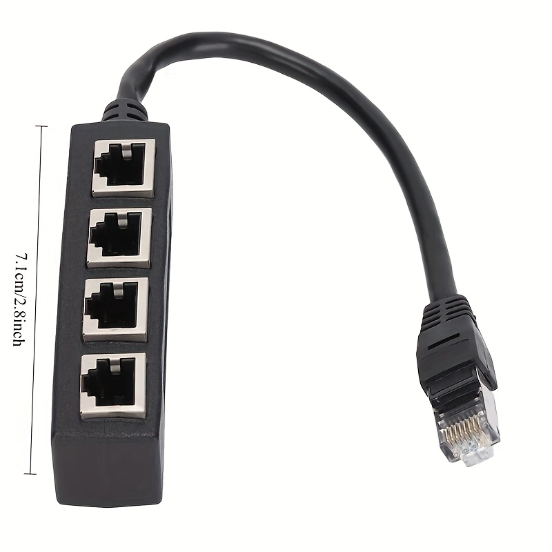 RJ45 Répartiteur 1 vers 4, Adaptateur répartiteur de câble réseau Ethernet pour extension de réseau Internet à domicile ou au bureau